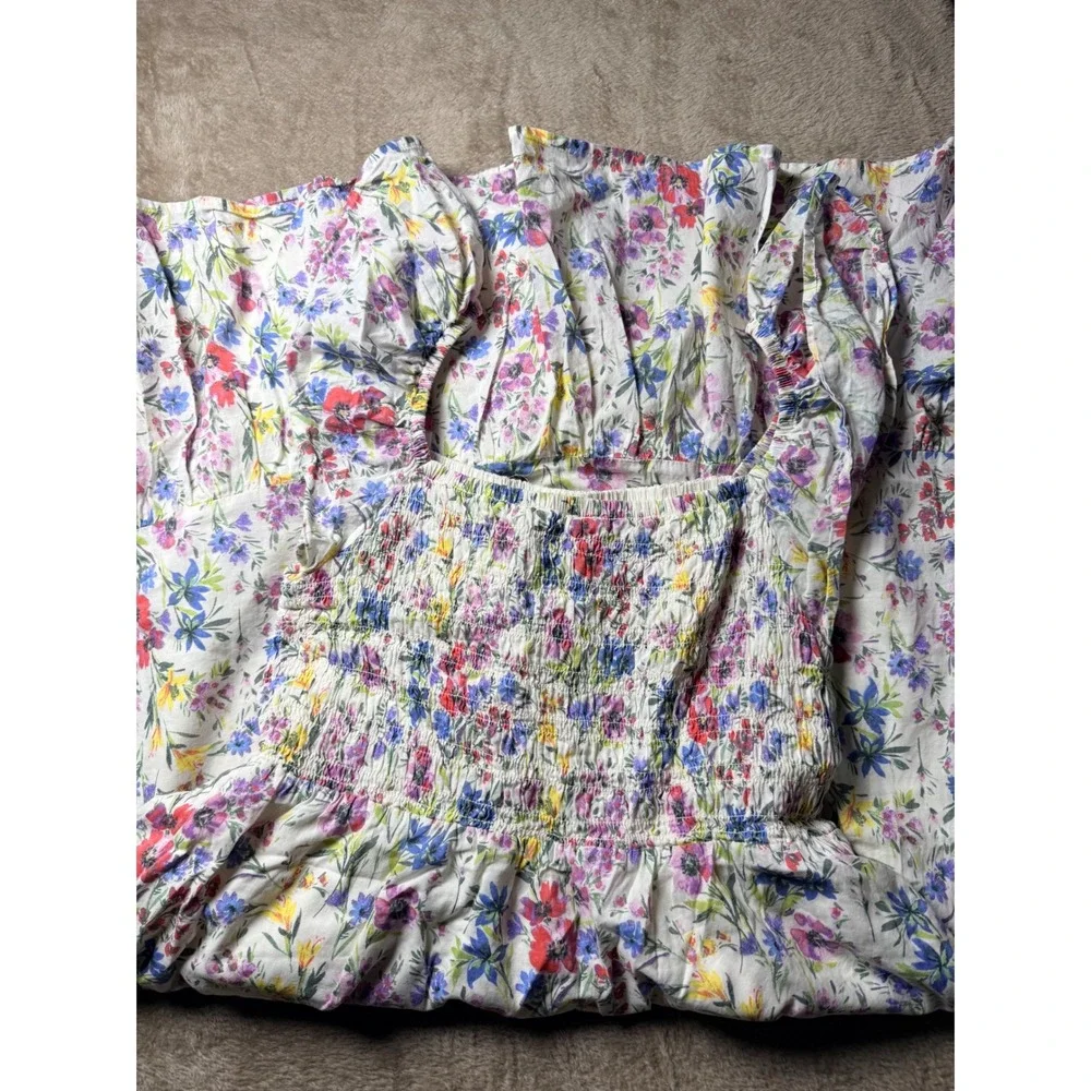 Gap Kids Girls XXL 14-16 Floral Smocked Maxi Dress Summer Beach Vacation